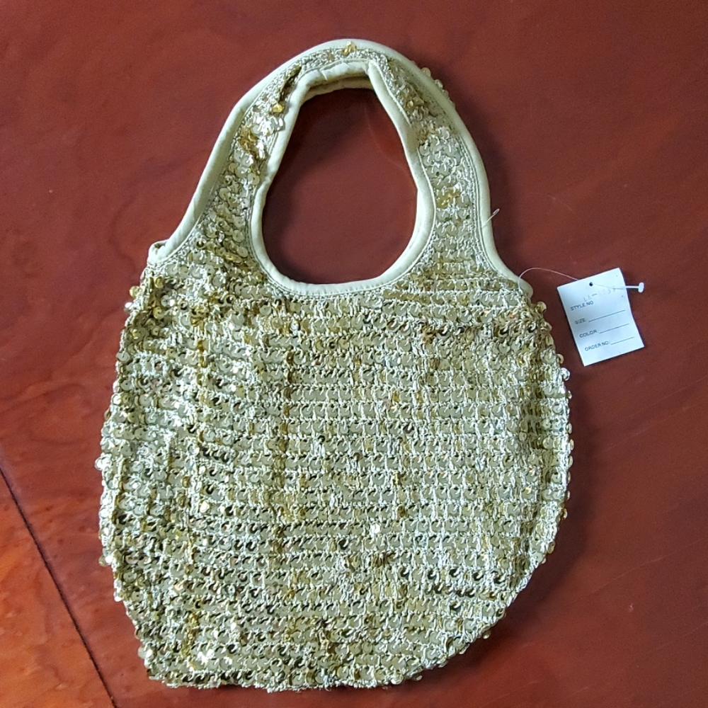 Gold Sequin Hobo Bag